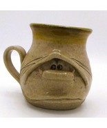 VTG Ugly Face Mug Glazed Studio Art Pottery Handcrafted 70&#39;s Handle      J - $18.80