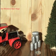 Miniature BEER KEGS | 6 Silver Barrels | O Gauge Model Railroad | 1:48 S... - £8.64 GBP