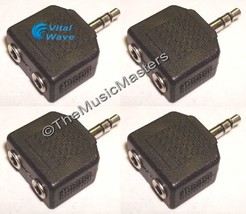 4X 3.5mm Stereo Headphone Male to 2 Female 1-2 &quot;Y&quot; Splitter Audio Adapter VWLTW - £8.70 GBP