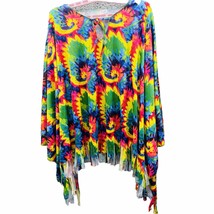 Spirit Adult Tie Dye Hippie Halloween Costume Top Shirt Poncho One Size - £12.08 GBP