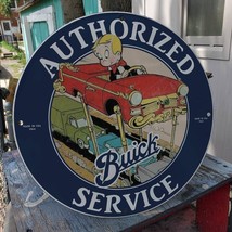 Vintage 1964 Buick Authorized Service &#39;Richie Rich&#39; Porcelain Gas &amp; Oil Sign - £100.40 GBP