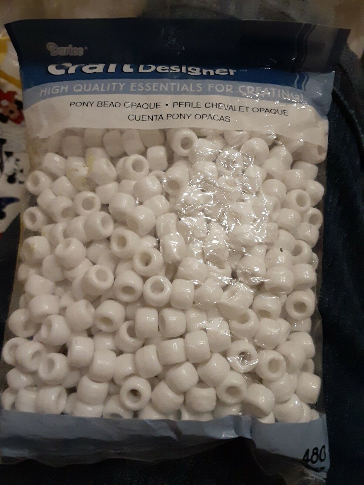 Darice Craft Designer Craft Beads Pony  White 480Pcs - $2.48