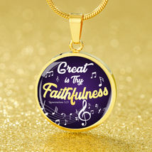 Great is Thy Faithfullness Lamentations 3:23 Circle Necklace Stainless Steel or - £34.13 GBP+