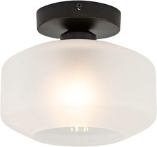 Tehenoo Industrial Ceiling Light Fixture With Frosted Glass Shade,, And ... - $47.98