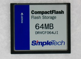 64MB 50pin Cf Compactflash Carte Simpletech DRVCF064JI - £23.62 GBP