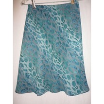 Liz Claiborne Dresses Blue Grey Leopard Skirt Sz S sheer outer over soli... - $297.41 MXN
