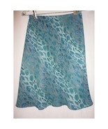 Liz Claiborne Dresses Blue Grey Leopard Skirt Sz S sheer outer over soli... - $15.99