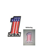 REFLECTIVE USA American Flag #1 - 2&quot; x 3&quot; iron on patch (3451) (P) - £5.77 GBP