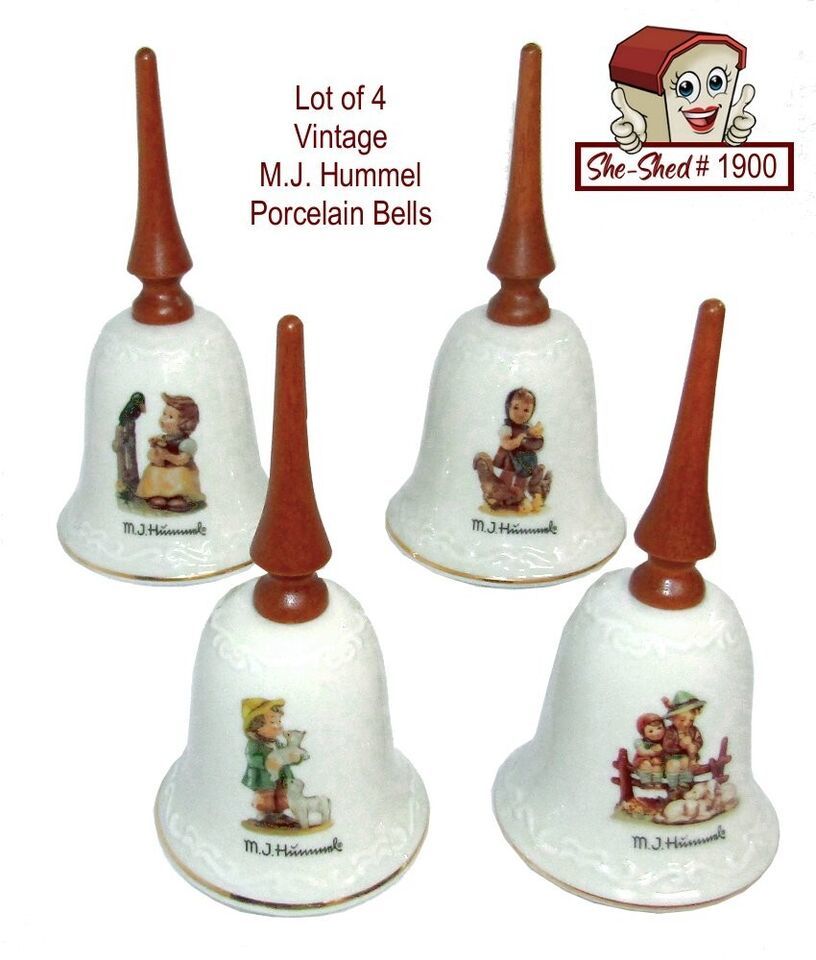 Hummel Porcelain Bells - Lot of 4 Vintage Goebel Bells - $49.95