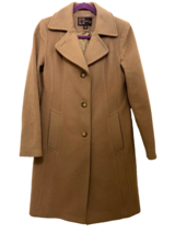 Anne Klein Womens Camel Color Full Length Peacoat in Wool, Nylon &amp; Cashmere Sz 6 - $48.99