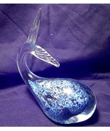 Art Glass Whale Blue Sommerso Paperweight - £31.44 GBP
