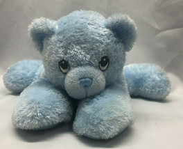 Aurora Baby Blue Stuffed Plush Teddy Bear Cub Cat Squishy Soft Satin Paws - £116.30 GBP