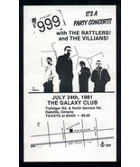 uk punk 999 Oakville CANADA 1981 orig Concert HANDBILL - £15.97 GBP