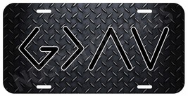 God is Greater Than The Highs &amp; lows Diamond Blk Aluminum Metal License Plate - £7.39 GBP