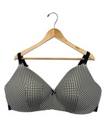 Cacique Bra Womens 46DD Black White Houndstooth Simply Wire Free Full Co... - $35.19 CAD