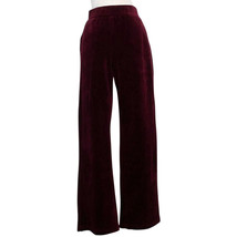 RALPH LAUREN Cranberry Red Cotton Blend Velour Pull-on Pants XL - £39.50 GBP