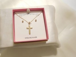 Lily Nily Children&#39;s Cubic Zirconia Cross Pendant Necklace &amp; Earrings Set B500 - $33.59