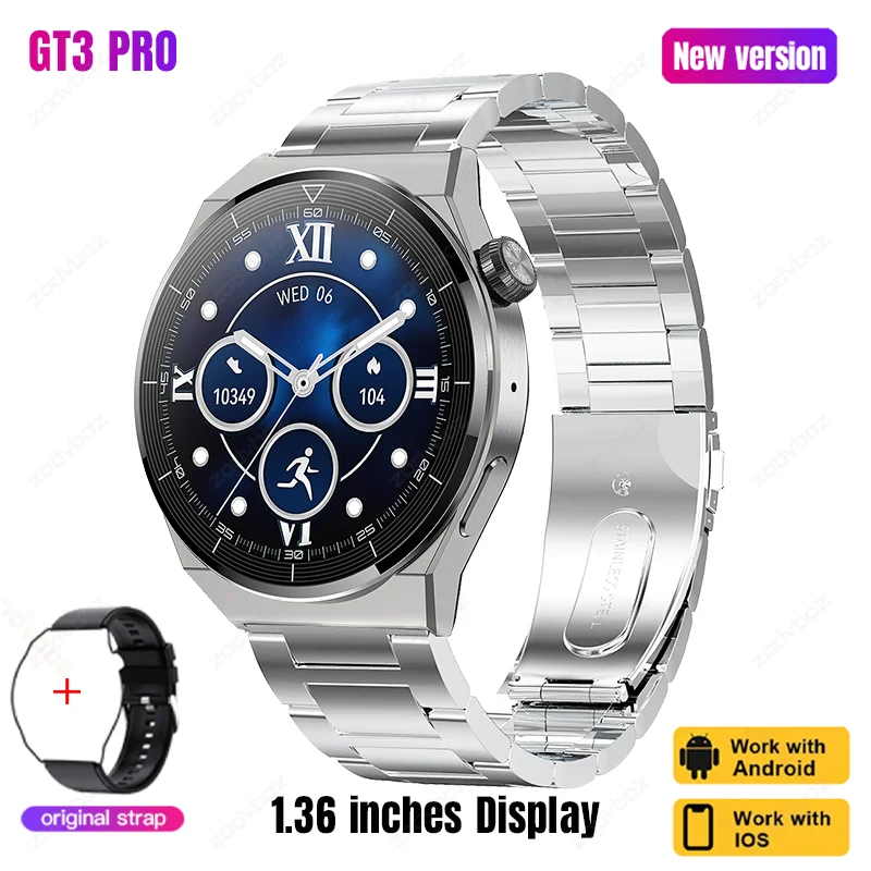 For GT3 Pro Smart Watch Men 1.39 inch HD Screen Bluetooth Call Sport Watches Hea - £60.16 GBP