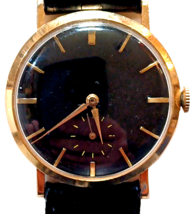 1950s Benrus Watch 14K Yellow Gold 17 Jewel Mechanical DM 21 Custom Face Works - $593.95