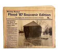 1987 Kennebec Flood Newspaper Morning Sentinel Maine Souvenir Edition DWHH7 - $49.99