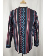Vintage Wrangler Shirt 16x34 Southwestern Aztec X-Long Tails Mandarin Co... - £33.02 GBP