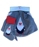 Gnome 52&quot; Christmas Tree Skirt 20&quot; Stocking Gray Wool Blend Holiday New - $23.75