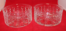 Vintage Set of 2 Embossed Marks Glass Salad Fruit Dessert Bowls 12.5cm 5... - £29.37 GBP