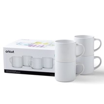 Cricut® Stackable Ceramic Mug Blank, White - 10 oz/300 ml (4 ct) - £25.65 GBP