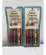 Vintage Transfer Fabric Crayons 8 Crayola colors Sealed Made in USA Set 2 - $15.83