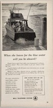 1956 Print Ad Bell Telephone System Ocean Fishing Charter Boat Heads Out - $15.50