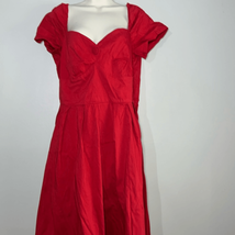 Unique Vintage retro red fit and flare dress - £21.98 GBP