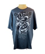 Skull T-shirt with Top Hat Dice Ace Cards Dark Gray Tshirt 3XL Men&#39;s Siz... - €21,56 EUR