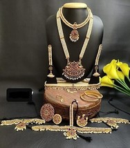 South Indian Women Bharatnatyam Dance Kempu Pearl Jewelry Wedding/Occasion Gift - £93.21 GBP