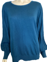 NWT Chico&#39;s Teal Long Sleeve Pullover Sweater Round Neck Size XL - $28.49