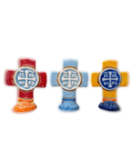 3 1/2&quot; Greek Orthodox ICXC NIKA Cross Ceramic Glossy Standing Handpainte... - £7.85 GBP