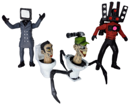 Skibidi Toilet TV Man Speaker Man 4 hard plastic mexican toy figures bundle WC - £17.54 GBP