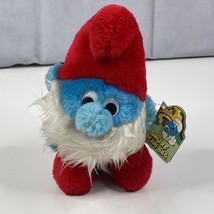 Papa Smurf Bean Bag Plush 8” Peyo 1983 Wallace Berrie Orig Tag EUC - $26.39