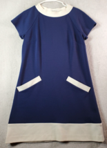 laundry by design T Shirt Dress Women Size 6 Navy Pocket Short Sleeve Round Neck - £13.84 GBP