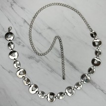 Open Back Heart Silver Tone Metal Chain Link Belt OS One Size - £13.29 GBP