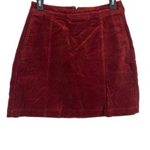 Uniqlo Skirt Size 4 Burgundy A-Line Corduroy Mini Skirt - £16.02 GBP