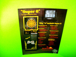 English Mark Darts Super 6 Original 1987 NOS Arcade Game Promo Flyer - $16.20