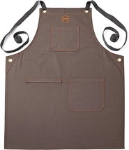 Grillware Outset Cross Back Canvas Apron with Pockets Brown - £50.59 GBP
