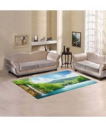 Waterfall Mountain Lake View Area Rug size 60&quot;x 39&quot; - £37.93 GBP