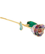 Lacquered October Opal Colored Rose with Gold Trim - £80.54 GBP
