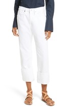 Frame Le Oversized Cuffed Jeans in Blanc Size 31 - £54.26 GBP