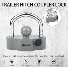 Coupler Trailer Lock Hitch Locks Ball for 1-7/8 Inch 2Inch 2-5/16 Inch Gray - $69.98