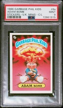 1986 Topps Garbage Pail Kids Series 1 UK Minis ADAM BOMB 8a Checklist Card PSA 9 - £311.36 GBP