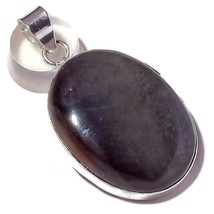 Gray Jasper Hand Polished Cabochon Gemstone 925 Silver Overlay Handmade Pendant - £7.95 GBP