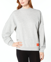 Calvin Klein Women&#39;s Heather Gray CK Monogram Lounge Long-Sleeve Sweatshirt NWT - £19.98 GBP