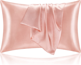 Satin Silk Pillowcase for Hair and Skin, Coral Pillow Cases Standard Size Set of - £15.41 GBP